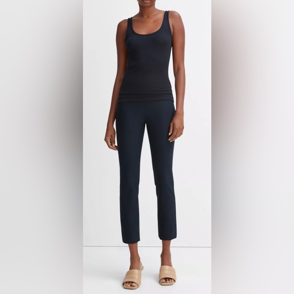 NWT VINCE Back Ponte Stitch Legging Pull On Pants In Coastal Blue